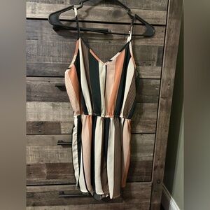 Striped V-Neck Spaghetti Strap Romper
